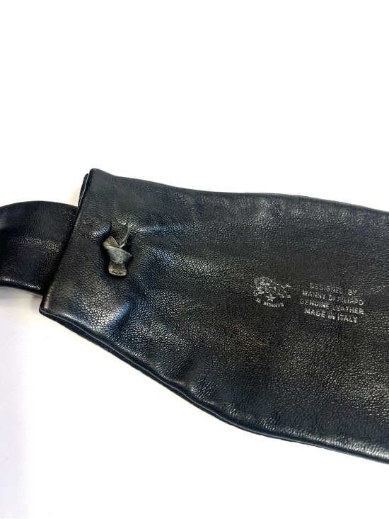 Vintage Il Bisonte Leather Tie Belt Black